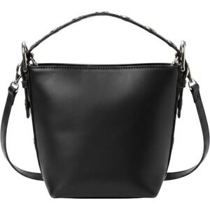 Madison West Black faux Leather Shoulder Bag Silver Studs studded embellished